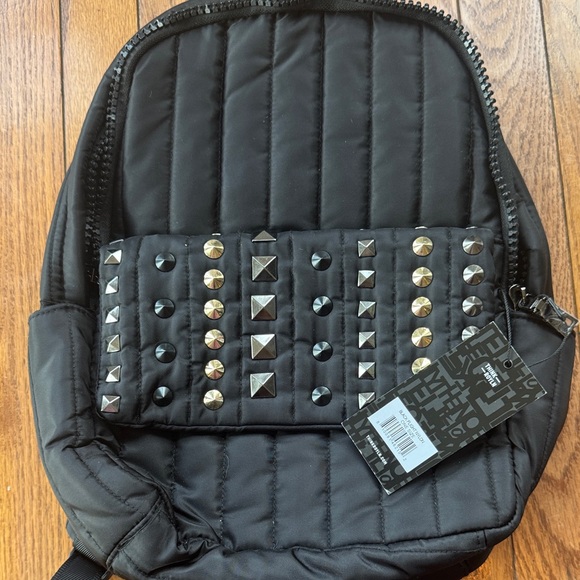 THINK ROYLN Black Quilted Studded Backpack - Picture 1 of 8